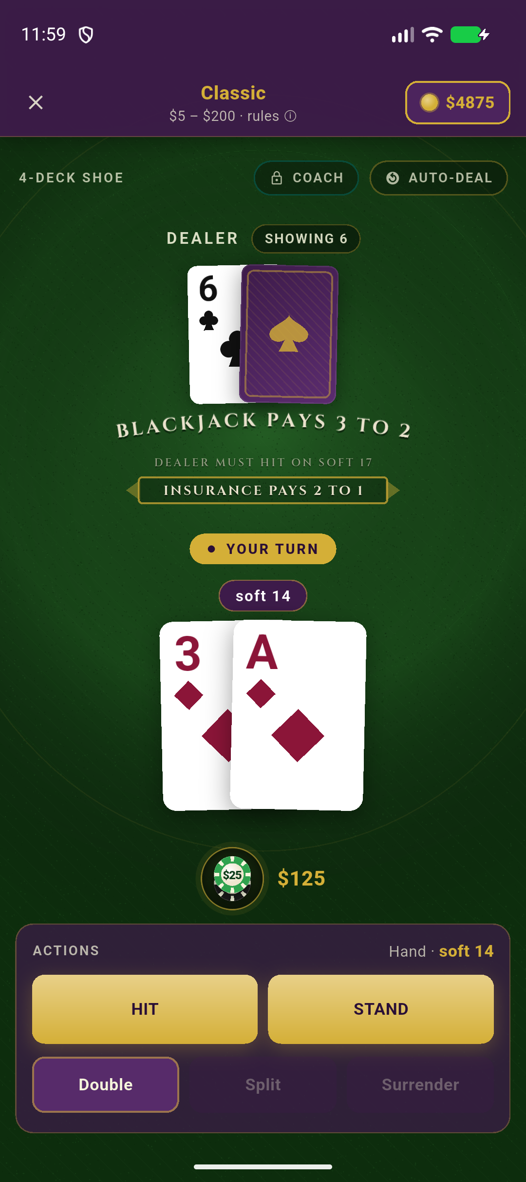 Blackjack — dealer